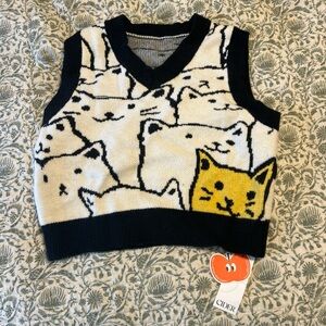Cider Cat Design Knit Vest